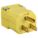 STRAIGHT BLADE PLUG, 5-15P, 15 A, 125V AC, YELLOW, 2 POLES, SCREW TERMINALS, 5-15