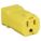 STRAIGHT BLADE CONNECTOR, 5-15R, 15 A, 125V AC, 2 POLES, YELLOW, SCREW TERMINALS