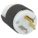 STRAIGHT BLADE PLUG, 5-20P, 20 A, 125V AC, BLACK/WHITE, 2 POLES, SCREW TERMINALS