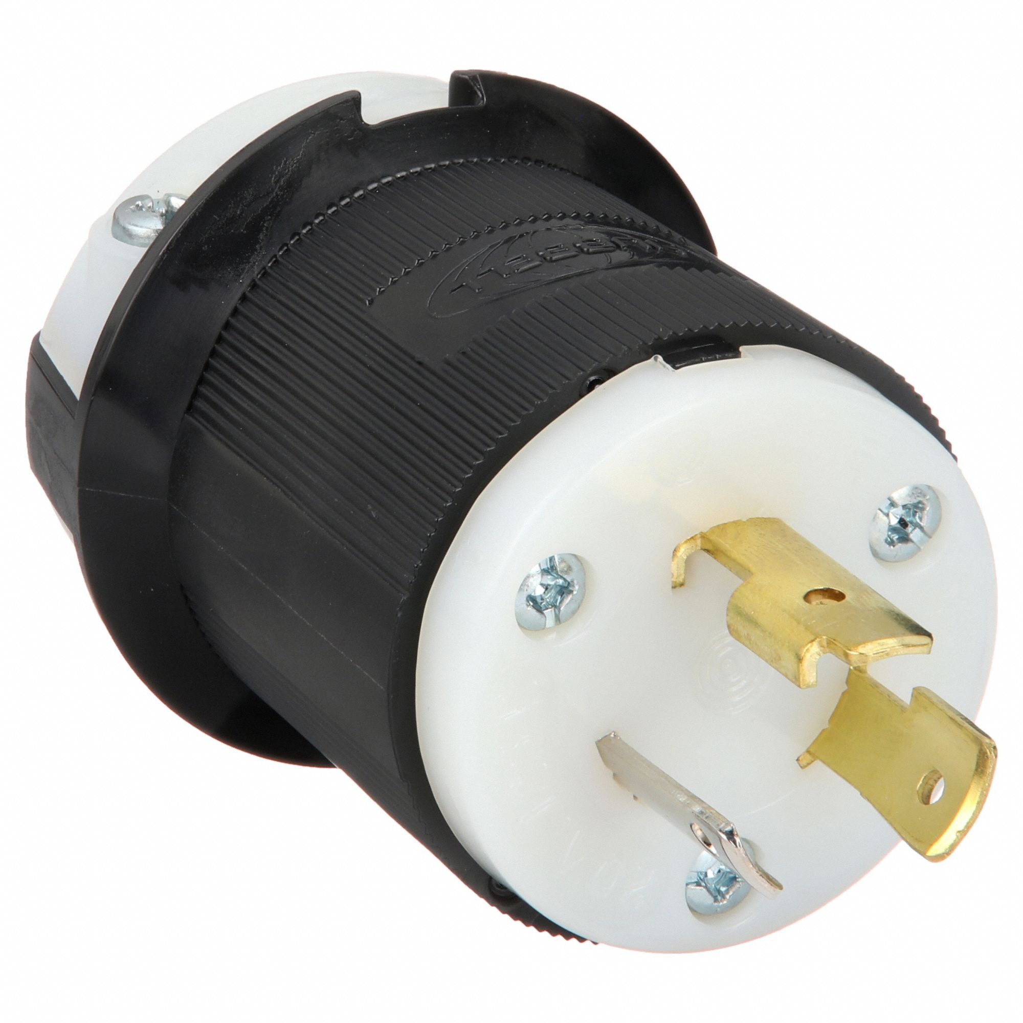 LOCKING PLUG, L5-20P, 125V AC, 20 A, 2 POLES, BLACK/WHITE, SCREW TERMINALS, L5-20