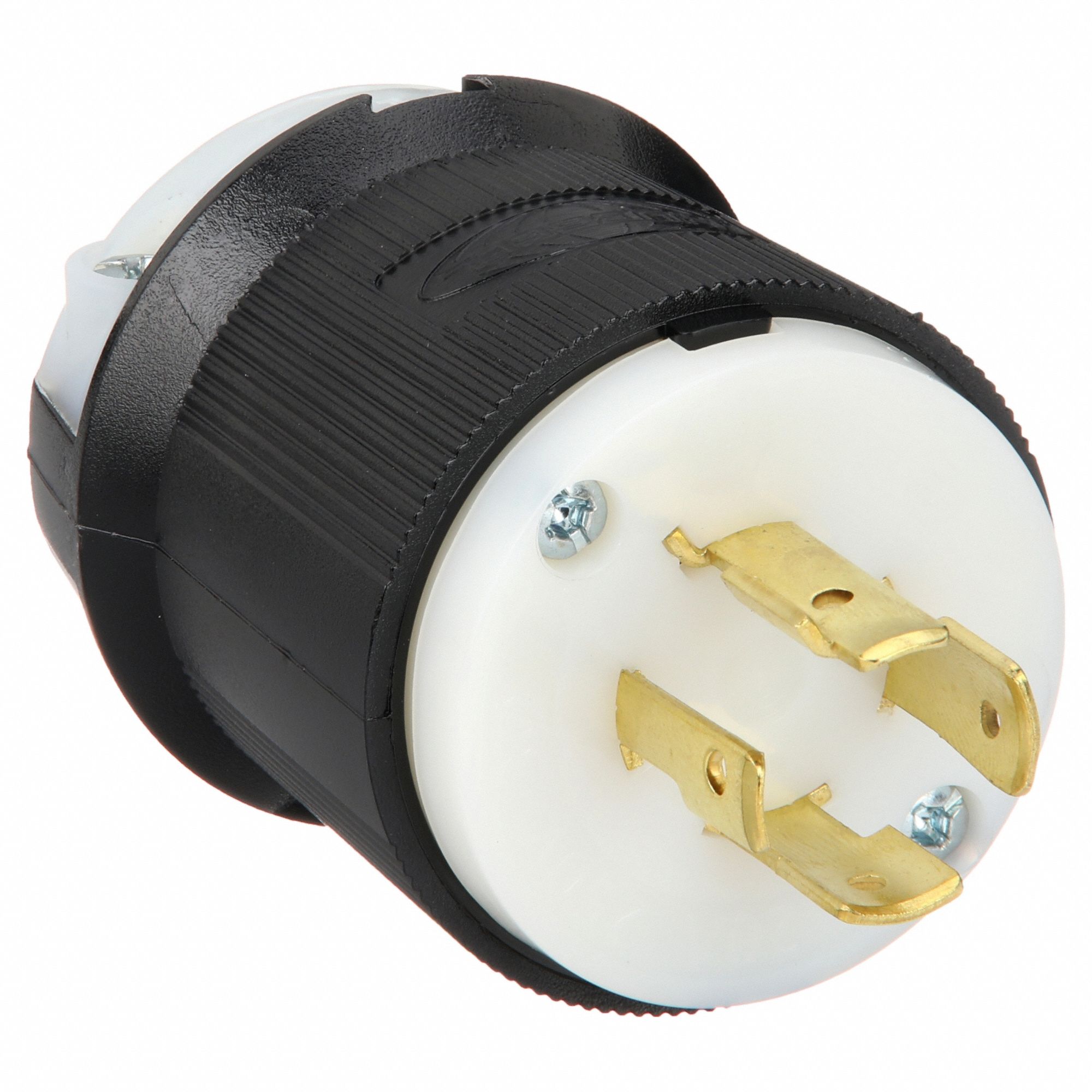 LOCKING PLUG, L15-20P, 250V AC, 20 A, 3 POLES, BLACK/WHITE, SCREW TERMINALS, L15-20