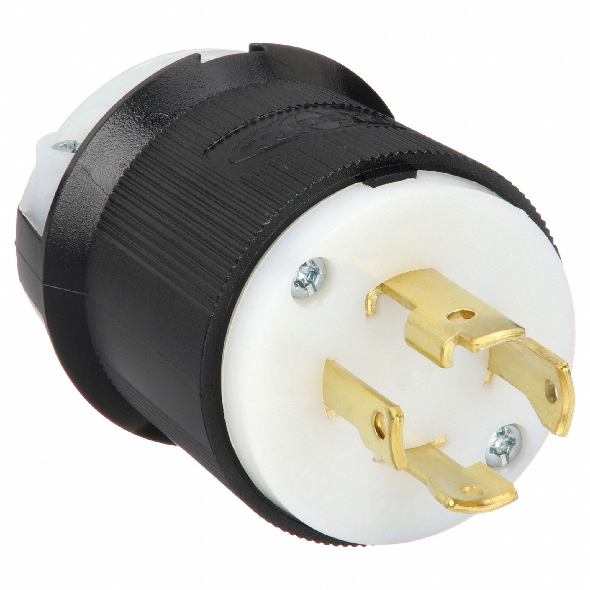 Locking Plug: L15-30P, 250V AC, 30 A, 3 Poles, Black/White, Screw  Terminals, L15-30