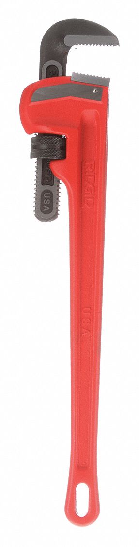 HEAVY-DUTY PIPE WRENCH, CAST IRON, 3 IN JAW CAPACITY, SERRATED, 24 IN OVERALL L, I-BEAM