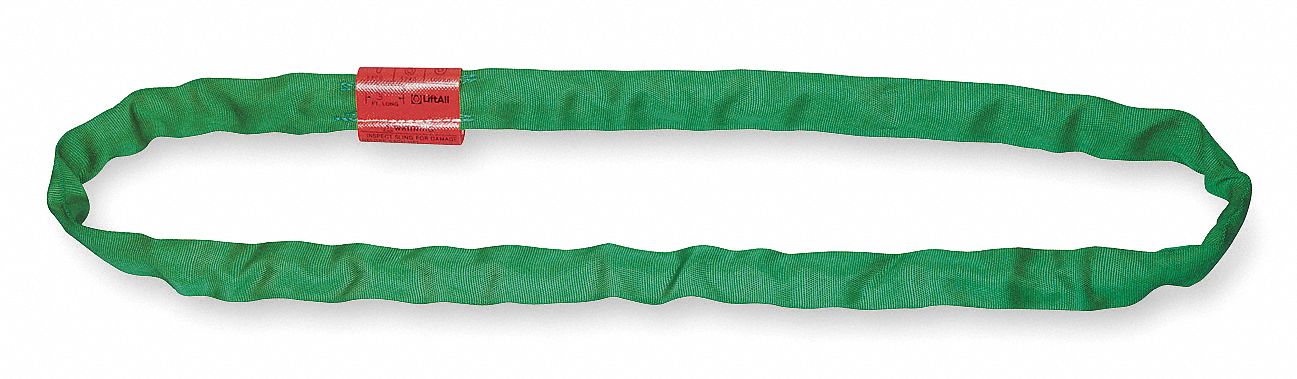 Endless Color Code: Green Type 5 Round Sling 7/8 Diameter 12 ft Polyester 