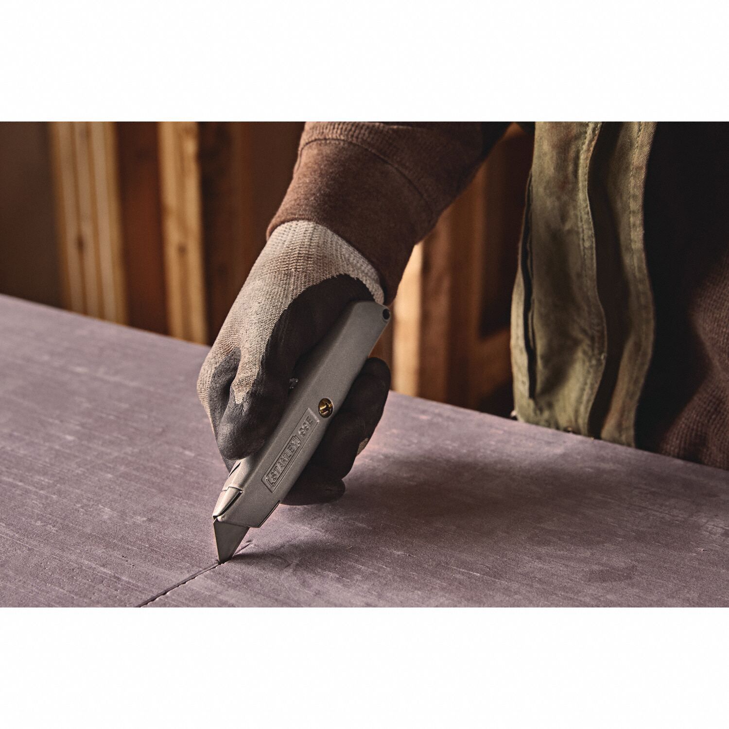 STANLEY Utility Knife 6 in Overall Lg, Steel Std Tip, Plain, Metal, Gray 4A80310099 Grainger