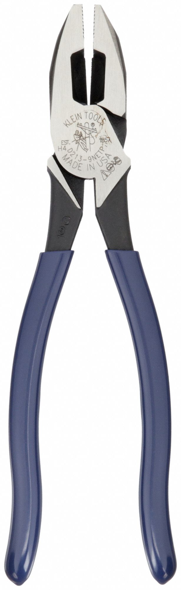 LINEMANS PLIER, FLAT, 9⅜ IN OVERALL L, 1⅝ IN JAW L, 1¼ IN JAW W, ⅝ IN JAW THICK