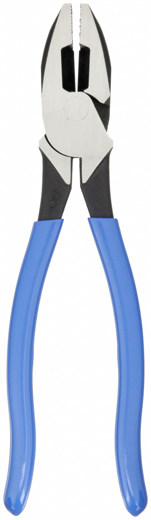 LINEMANS PLIER, FLAT, 9⅜ IN OVERALL L, 1⅝ IN JAW L, 1¼ IN JAW W, ⅝ IN JAW THICK