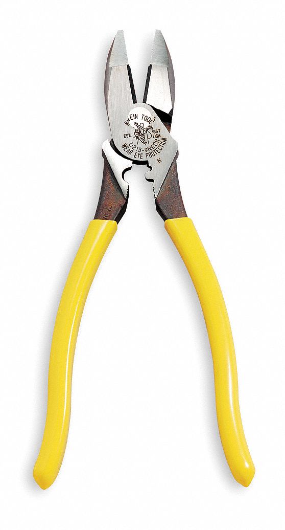 KLEIN TOOLS Linemans Pliers, Jaw Length 1 19/32 in, Jaw Width 1 1/4