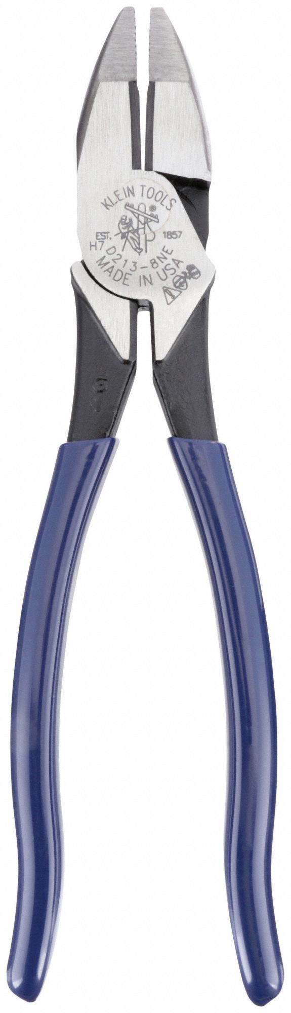 LINEMANS PLIER, FLAT, 8⅝ IN OVERALL L, 1½ IN JAW L, 1¼ IN JAW W, ⅝ IN JAW THICK