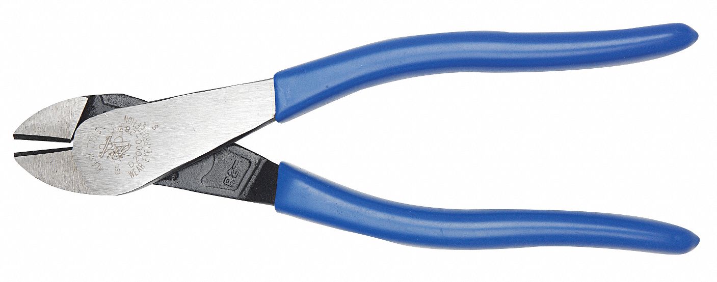 KLEIN TOOLS High Leverage Diagonal Cutting Plier Std, Straight, Oval