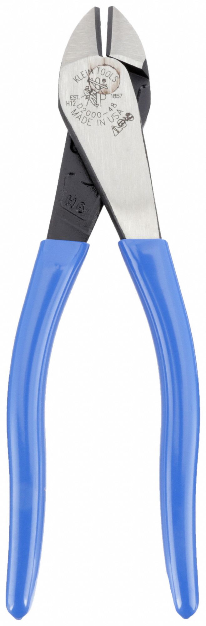 HIGH LEVERAGE DIAGONAL CUTTING PLIER, STANDARD, ANGLED, OVAL, ⅞ IN JAW L, 1¼ IN JAW W