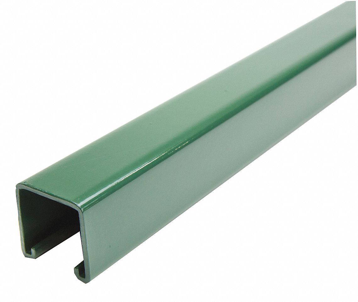 STRUT CHANNEL - SOLID WALL, STEEL, PAINTED, 12 GA GAUGE, 10 FT OVERALL L, GREEN