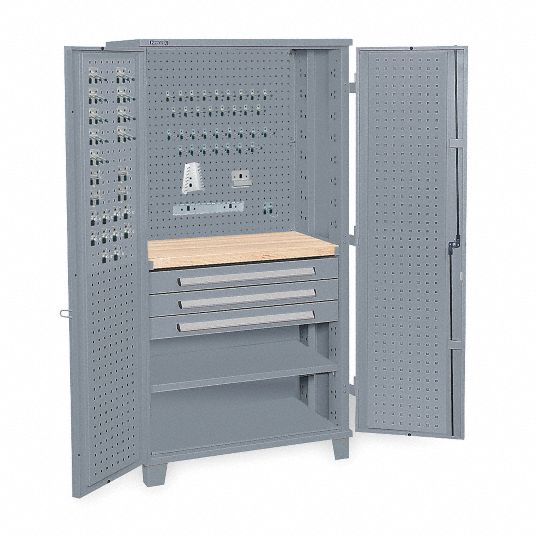 KENNEDY Pegboard Gray, 76 in H X 39 in W X 23 in 4AAE850301UGY Grainger