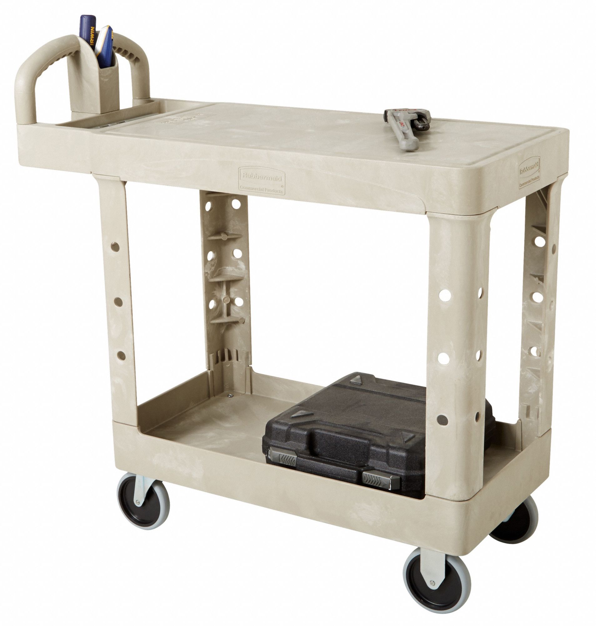 RUBBERMAID COMMERCIAL PRODUCTS Utility Cart with Deep Lipped & Flush