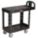 UTILITY CART WITH DEEP LIPPED & FLUSH PLASTIC SHELVES, BLACK