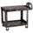 UTILITY CART WITH DEEP LIPPED & FLUSH PLASTIC SHELVES, BLACK