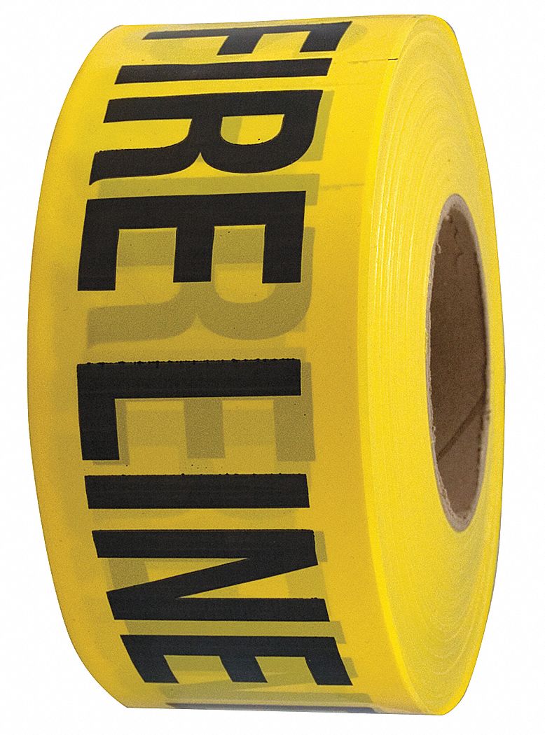 GRAINGER APPROVED 1EC22 Flagging Tape,Yellow,300 ft x 1-3//16 In