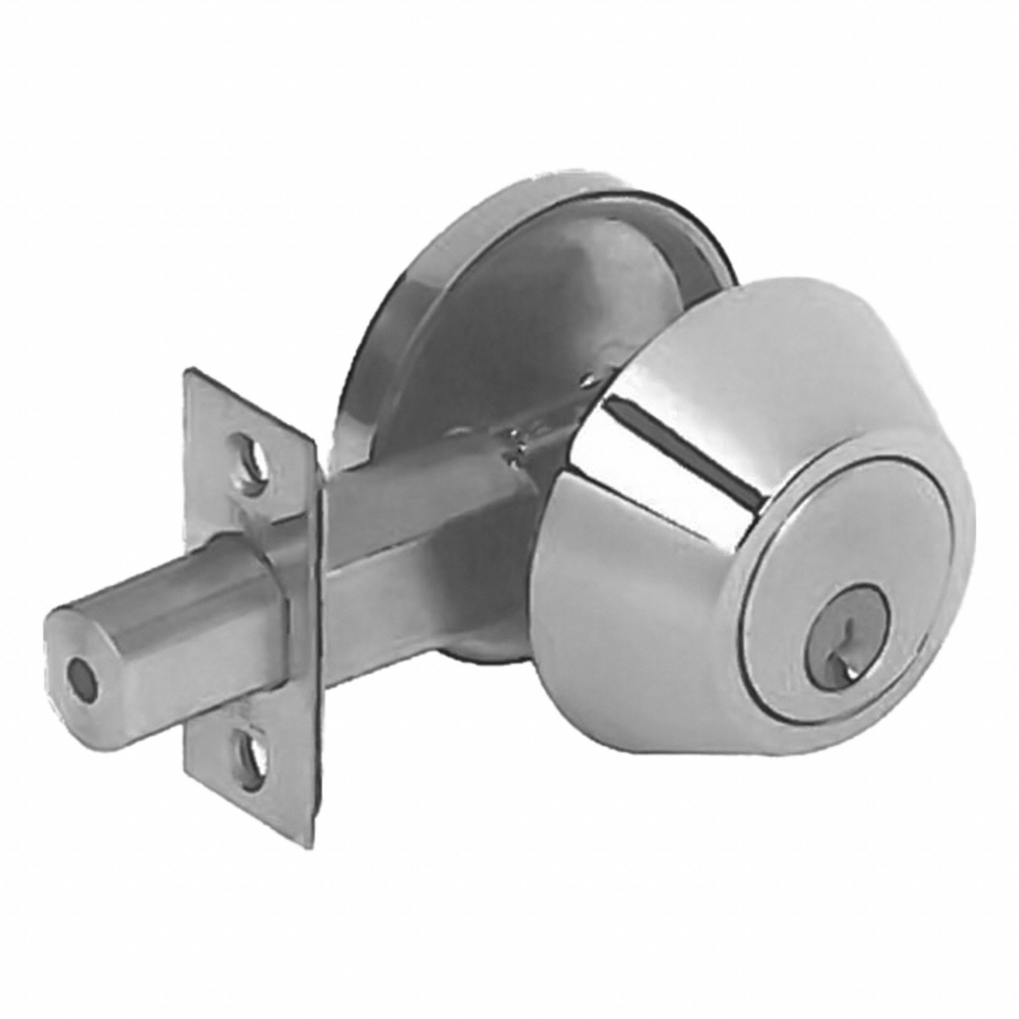 Single Cylinder Deadbolt: Cylindrical, 1 3/4 in Door Thick - Max, Nickel