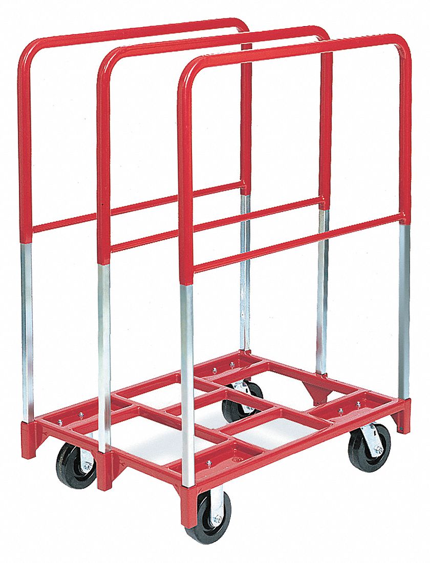 SINGLE-HEIGHT VERTICAL PANEL TRUCK WITH NONMARRING ADJUSTABLE RAILS, 3 RAILS