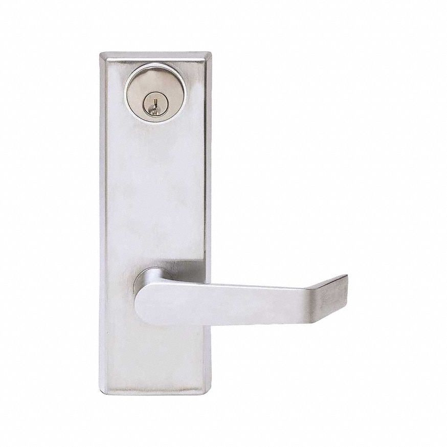 Exit Device Trim: 48 in Max Door Wd, Chrome