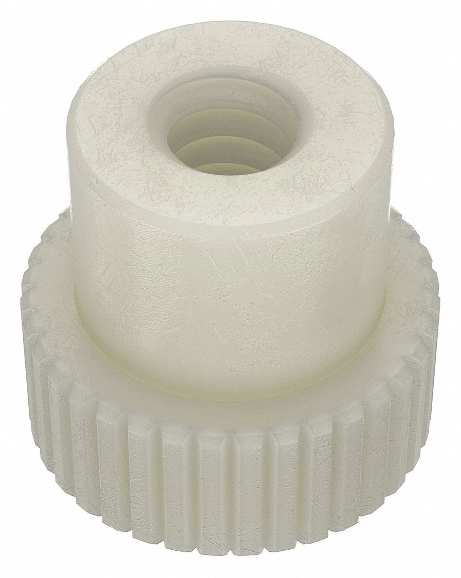 THUMB NUT, #4-40 THREAD, NYLON, 6/6, PLAIN, ROUND, ⅛ IN HEAD H, 9/32 IN OVERALL H, 10 PK