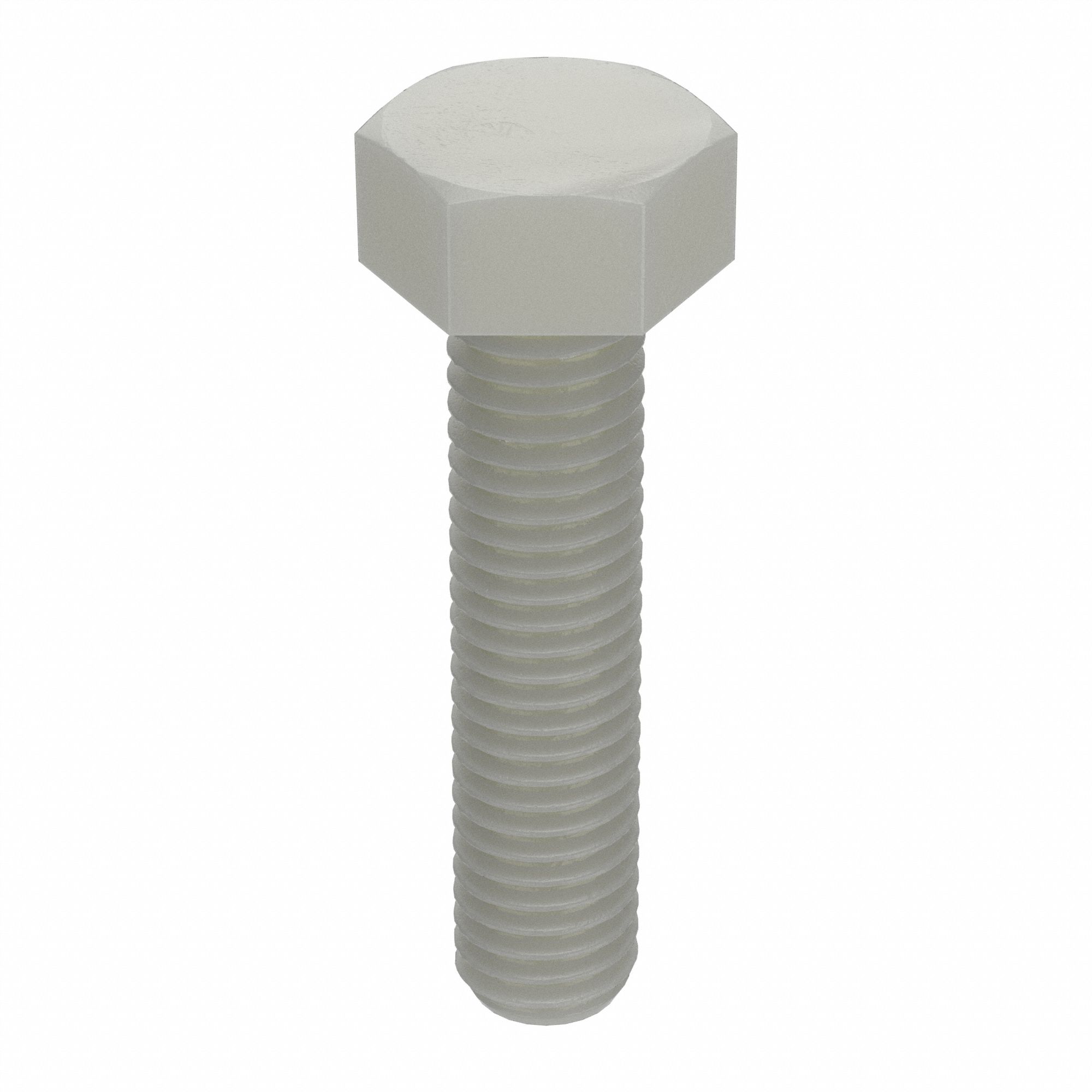 HEX HEAD CAP SCREW, NYLON, PLAIN FINISH, M8-1.25, COARSE, 35MM L, METRIC, 10 PK
