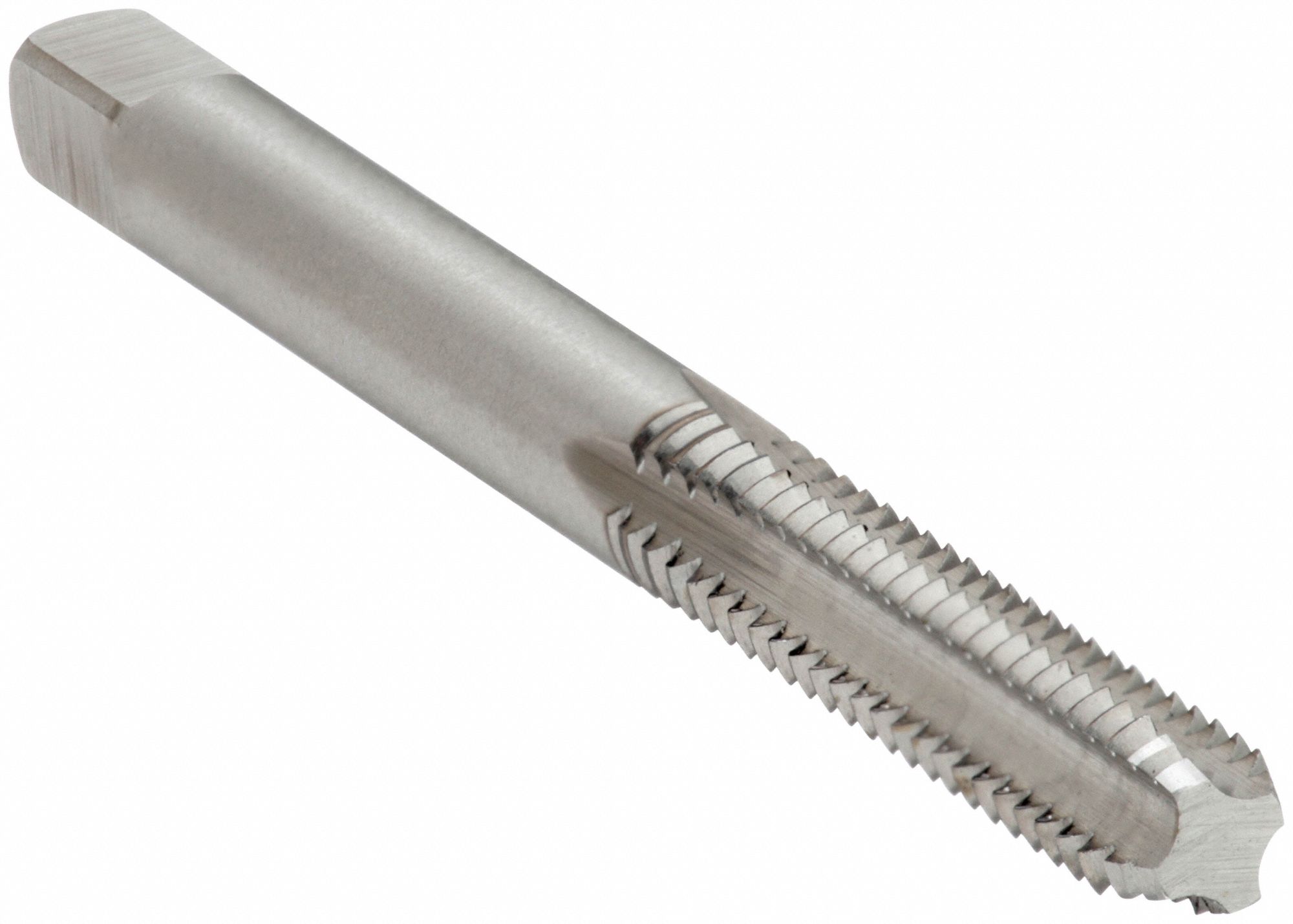 Straight Flute Tap: #10-24 Thread Size, 7/8 in Thread Lg, 2 3/8 in Overall Lg, Bottoming