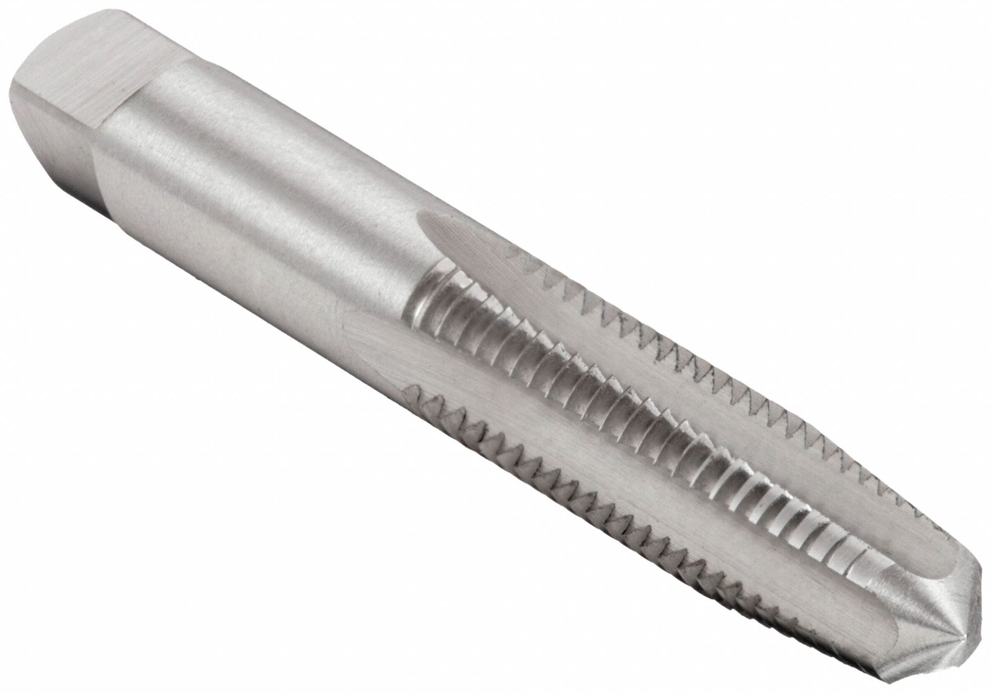 Straight Flute Tap: 1/4"-20 UNC, H3, 4 Flute, Taper Chamfer, High Speed Steel