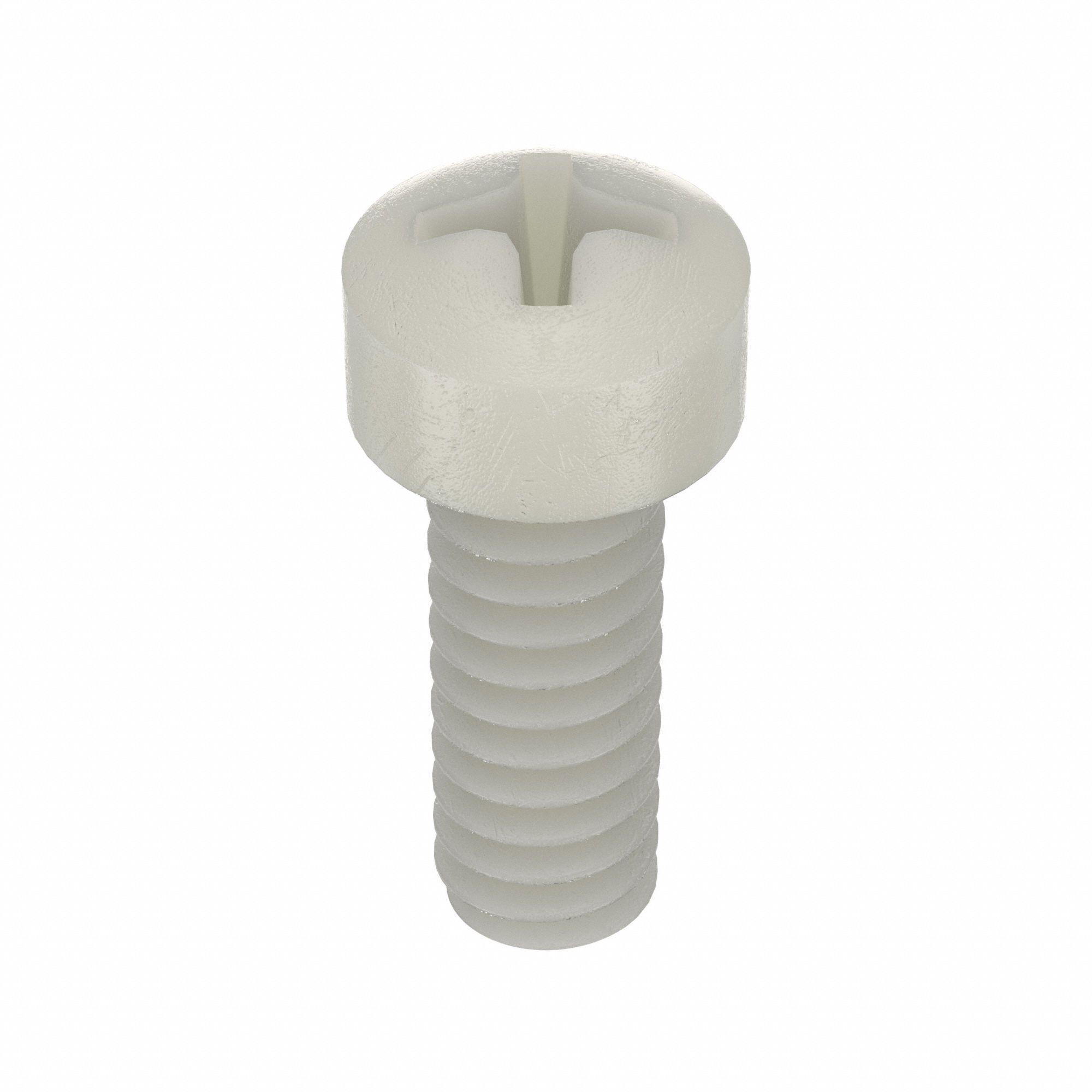 Machine Screw: #6-32 Thread Size, 3/8 in Lg, Nylon, Plain, Fillister, Phillips, Machine Screw, 50 PK