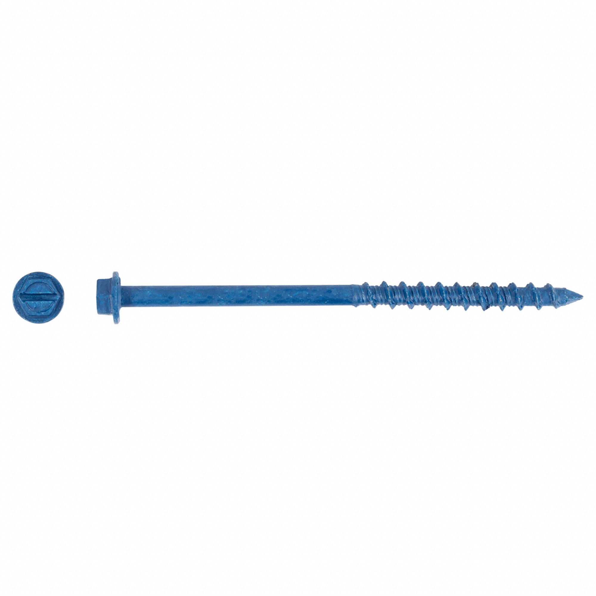 Concrete Anchor Screw: 3 1/4 in Overall Lg, 3/16 in Dia, Steel, External Hex, Hex, 100 PK