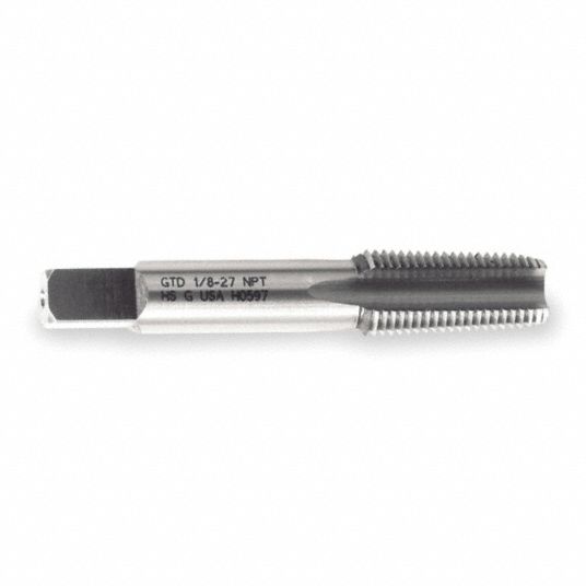 WIDIA GTD Pipe and Conduit Thread Tap, Thread Size 1/4"18, NPT, Overall Length 2 7/16 in