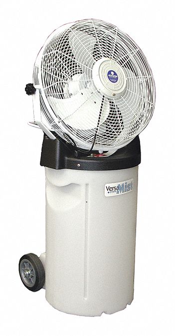 Industrial Misting Fan: 18 in Blade Dia, 3 Speeds, 1,400/1,800/2,200 cfm, 115V AC