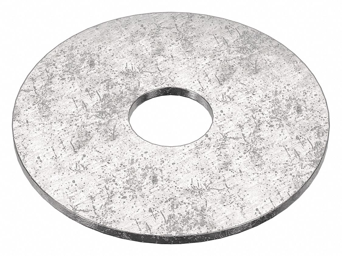 Large O.D. Oversized Washer: 316, Stainless Steel, 1/2 in Screw Sz, 0.531 in In Dia, 316, 5 PK