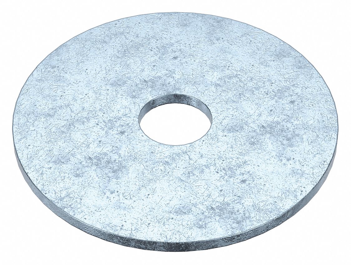 FENDER WASHER, FOR ¼ IN SCREW, STEEL, GRADE 2, ZINC PLATED, 0.281 IN ID