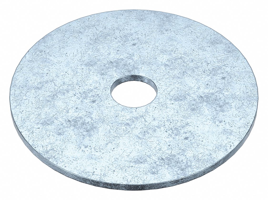 FENDER WASHER, FOR ¼ IN SCREW, STEEL, GRADE 2, ZINC PLATED, 0.281 IN ID, 50 PK