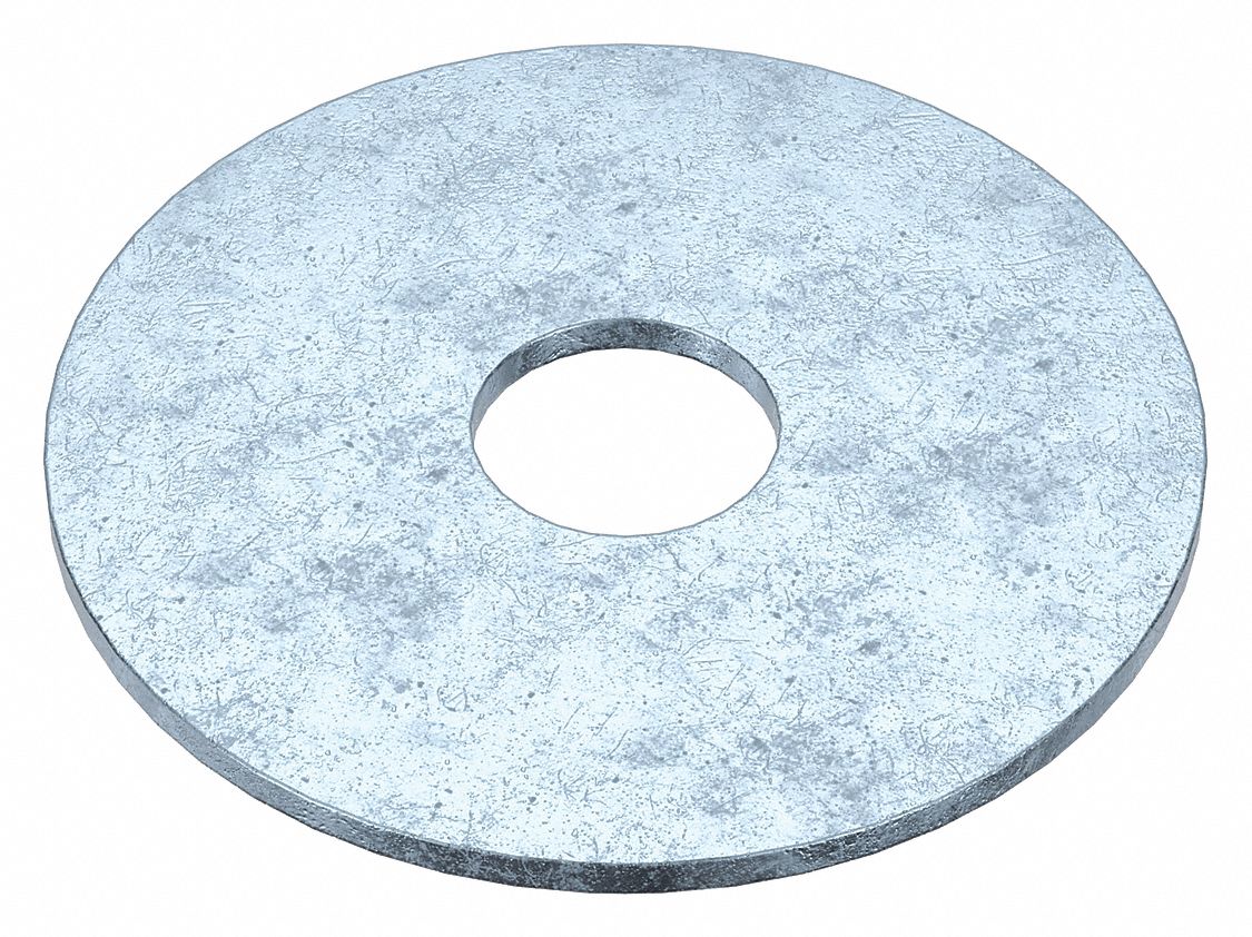 FENDER WASHER, FOR ½ IN SCREW, STEEL, GRADE 2, ZINC PLATED, 0.531 IN ID, 50 PK