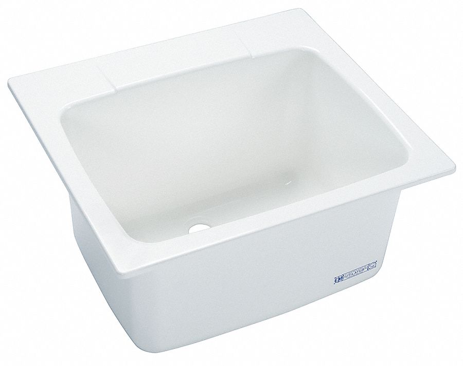 Utility Sink: E. L. Mustee, SMC Fiberglass, 22 in Overall Lg, 25 in Overall Wd, 13 1/4 in Bowl Dp