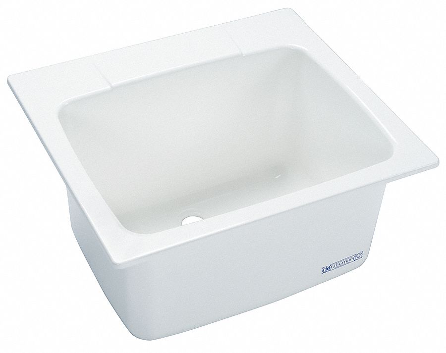 UTILITY SINK: E. L. MUSTEE, SMC FIBERGLASS, 22 IN L, 25 IN W, 13¼ IN BOWL DP