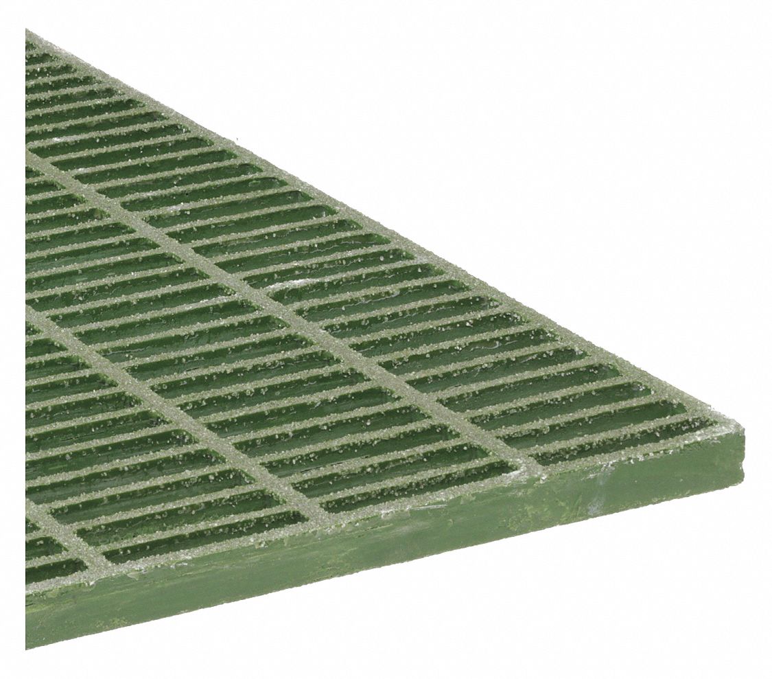 Fiberglass Molded Grating: Impact Resistant Grating, 36 in x 10 ft Nominal Size (WxL)