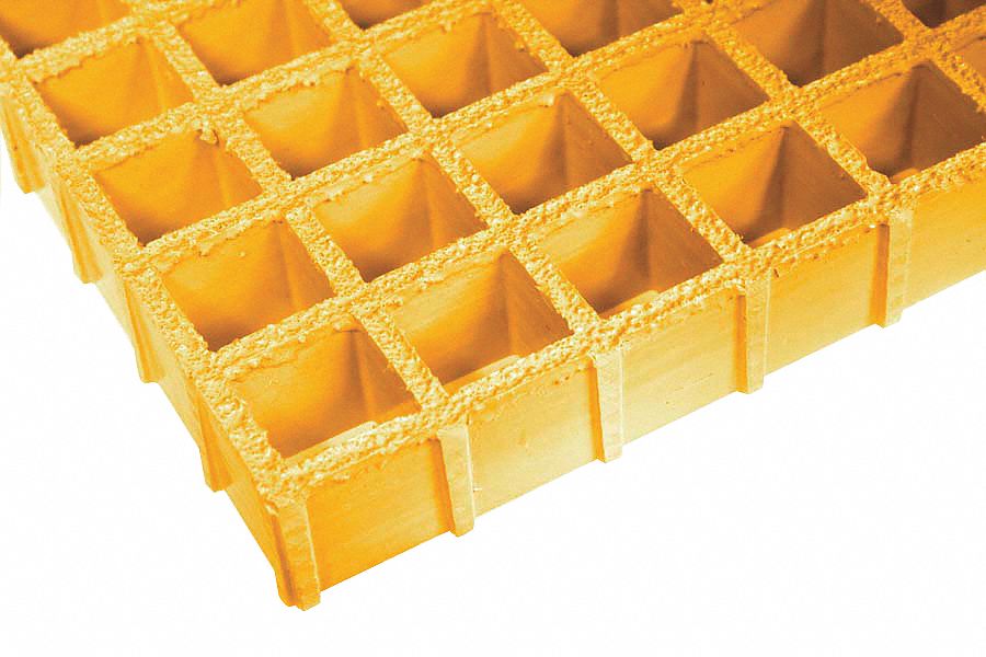 GRATING 1-1/2INX4X6FT YELLOW MOLDED
