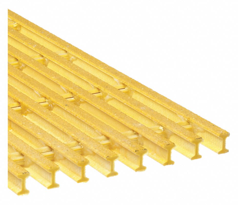 FIBERGRATE Rejilla Pultrusionada Industrial, Color Amarillo, Tipo de ...