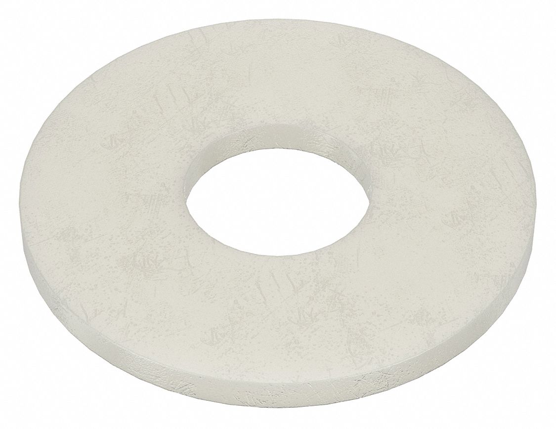 Flat Washer: Plastic, 1/2 in Screw Sz, 0.5 in In Dia, 1 3/8 in Out Dia, 0.094 in Max Thick, Nylon