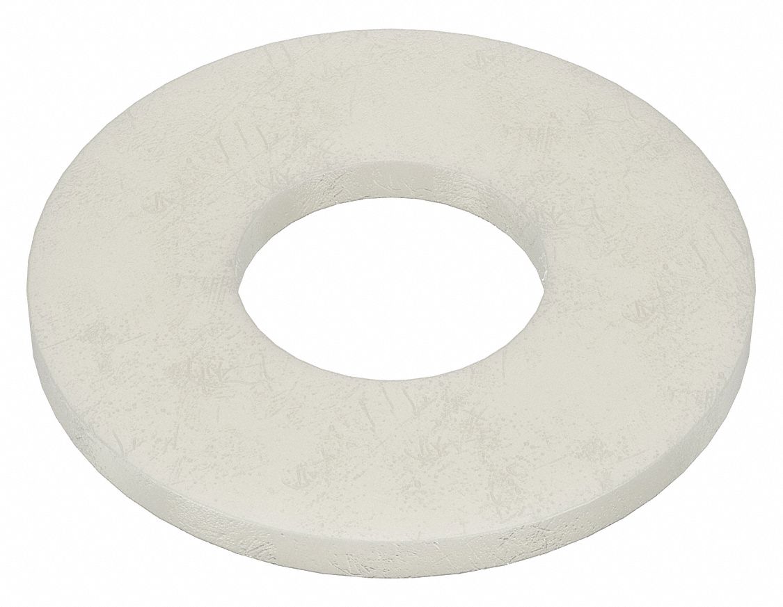 Flat Washer: Plastic, 3/4 in Screw Sz, 0.75 in In Dia, 1 3/4 in Out Dia, 0.125 in Max Thick, Nylon