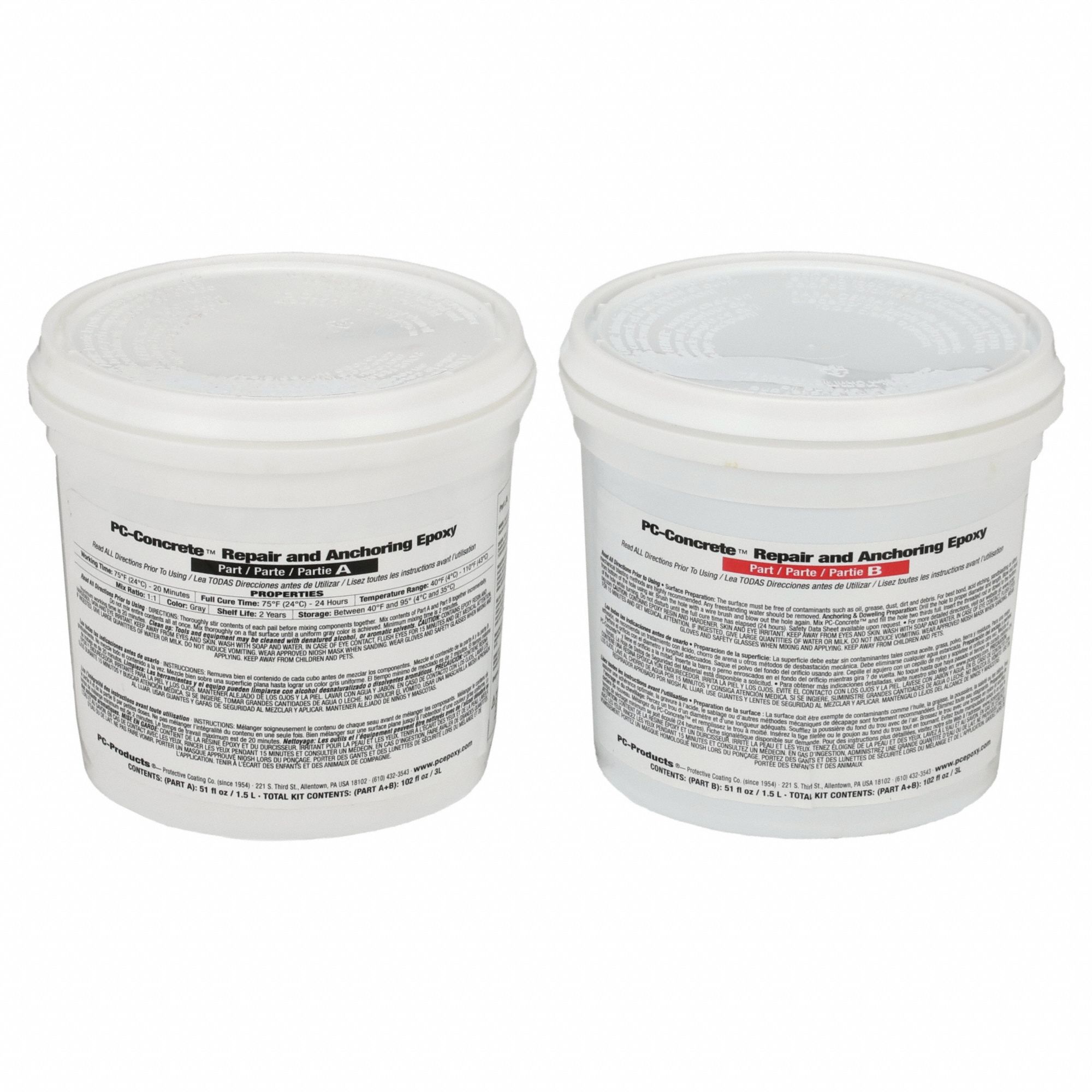 PC PRODUCTS, PCConcrete, Epoxy, Concrete Repair Compound 4AUY2