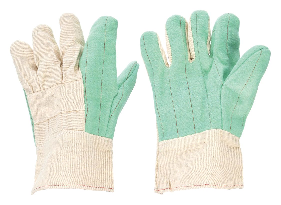 Heat Resistant Gloves, Green,  L, Cotton, PR