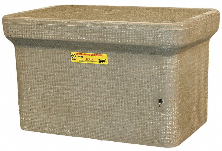 QUAZITE Underground Enclosure Assembly: Blank, 12 in Overall Ht, 20 1/4 in  Overall Lg, Gray