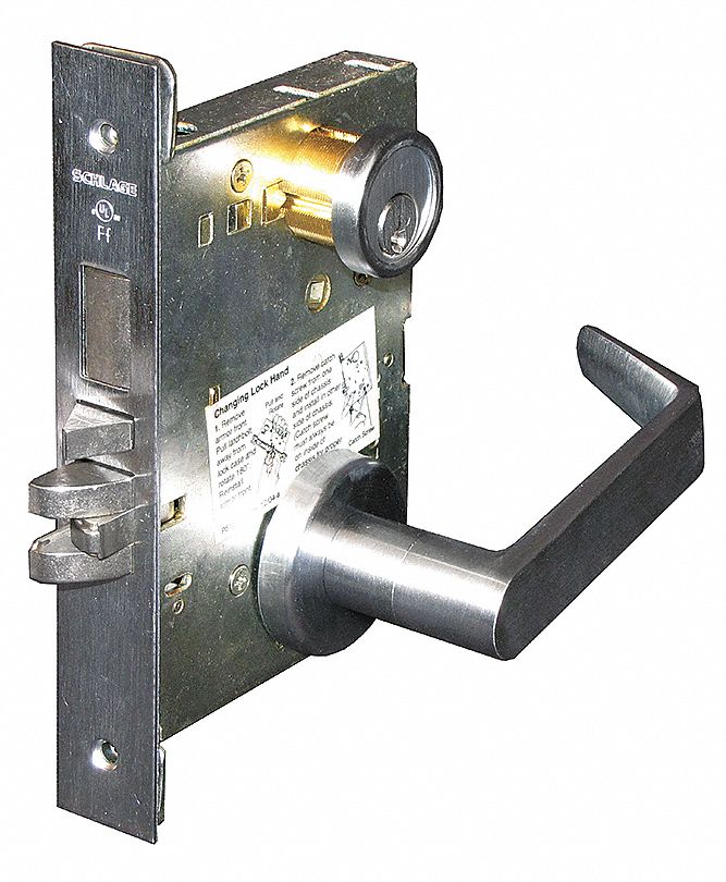 mortise lockset duty heavy schlage backset keyed mechanical satin chrome different grainger close