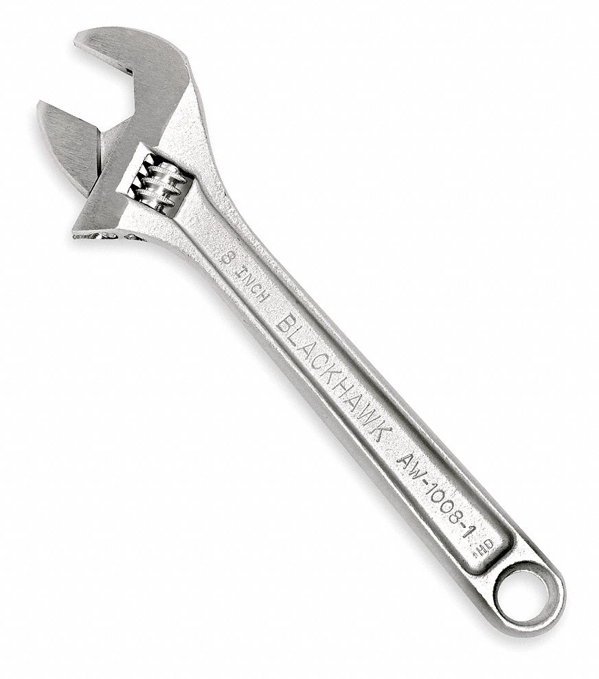 BLACKHAWK BY PROTO Adj. Wrench, 15", 111/16" Cap., Chrome 4AY61AW