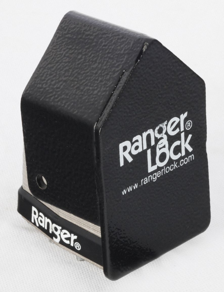 RANGER LOCK Padlock Guard with Lock, Hardened Steel, 2 1/2 in, 4 in, 1