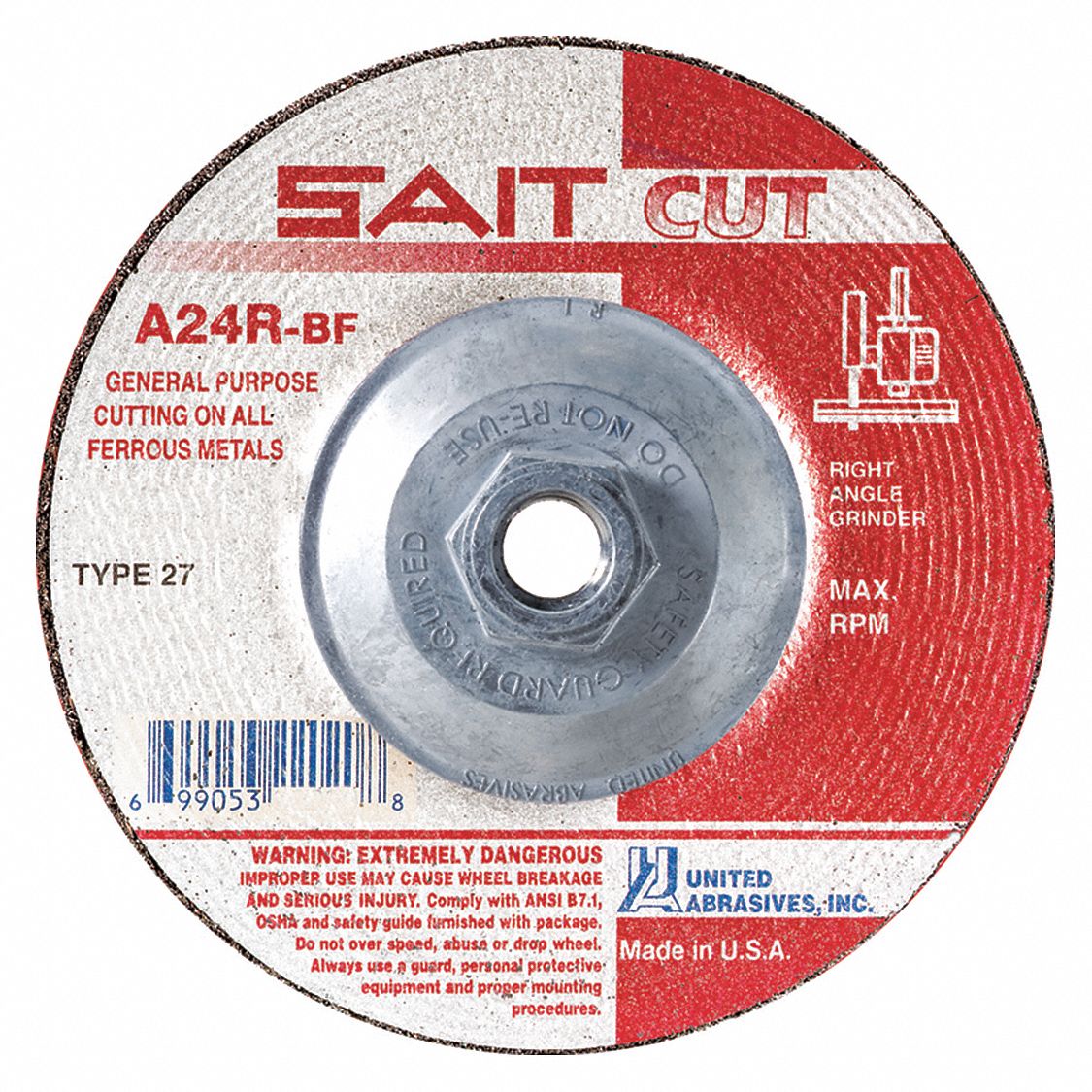4AYF2 - Abrasive Cut-Off Wheel 4-1/2 in Dia.